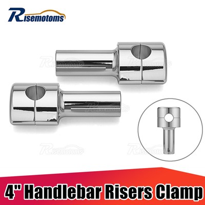 Hidden Bolt Tri-Chrome 4'' Handlebar Riser Clamp For Harley Dyna Switchback FLD 