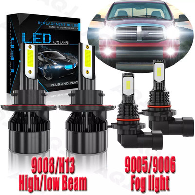 For 2004 - 2014 Ford F150 6000K LED Headlights Hi/Lo + Fog Light 4x Bulbs Combo