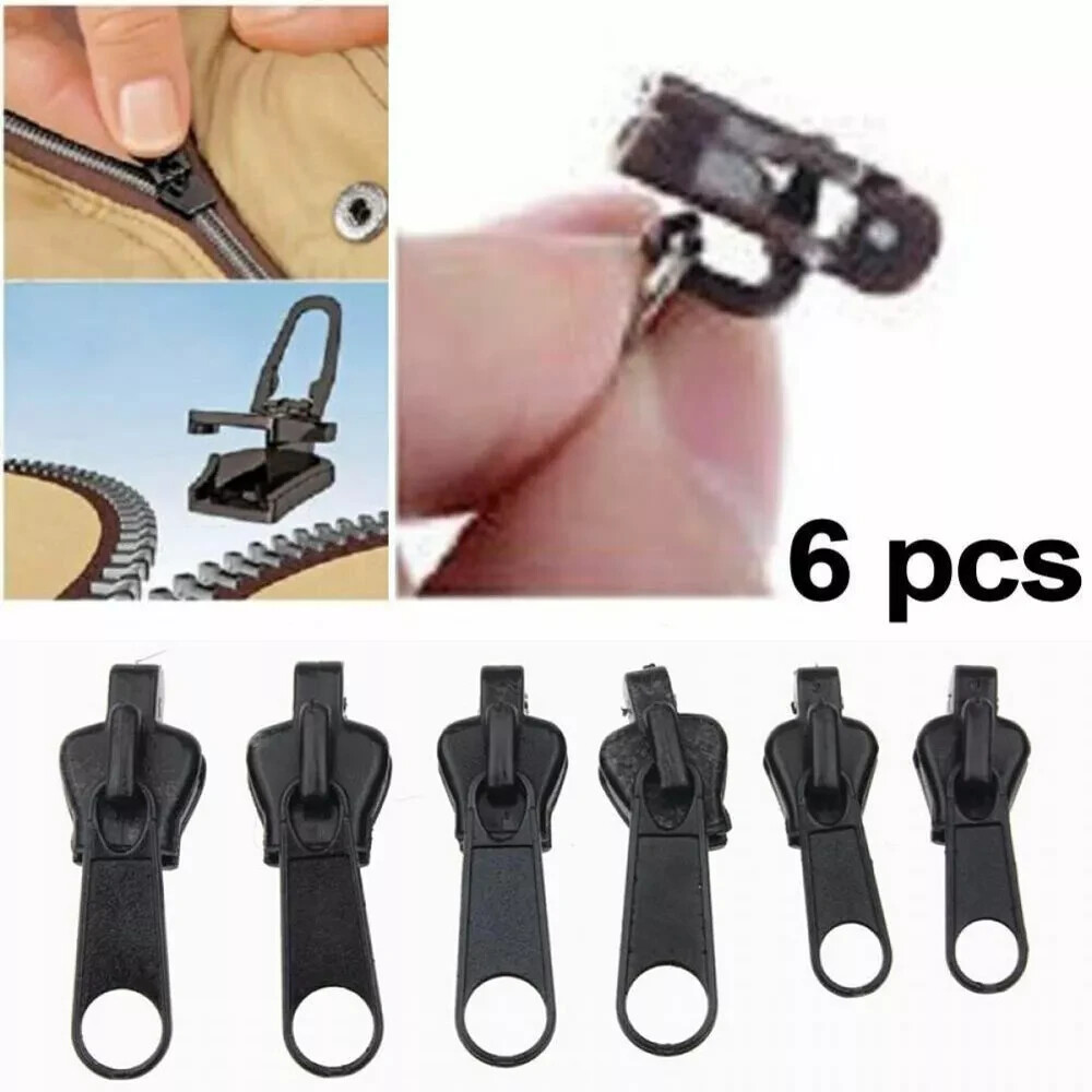 Fix Zipper Zip Slider Repair Instant Kit Removable Rescue Replacement Pack of 6P