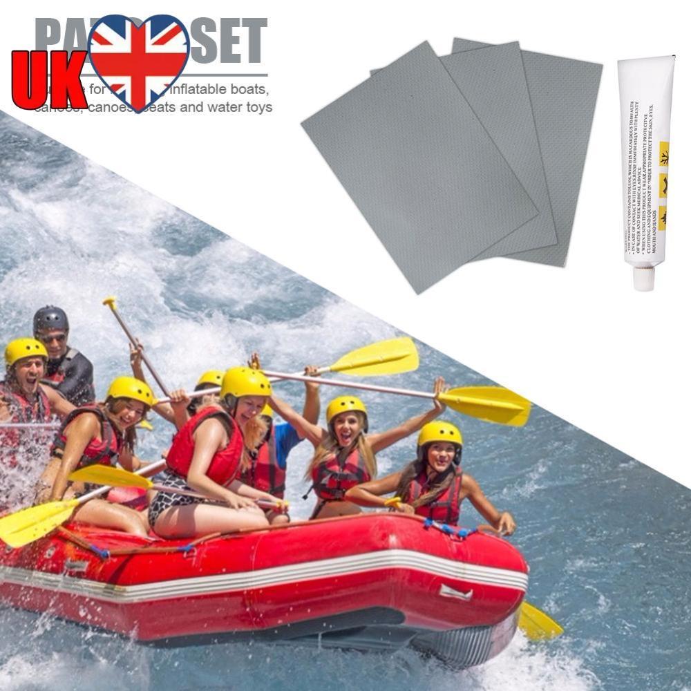 4x Paddle Board PVC Patches Glue Kit Waterproof Repair Patch (Grey)