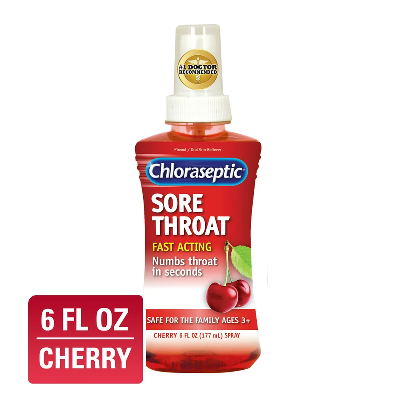 Chloraseptic Sore Throat Spray, Cherry Flavor, 6 Fl Oz