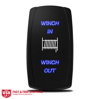 MICTUNING Momentary Rocker Switch 7 Pin WINCH IN/OUT Power Control Button 12/24v
