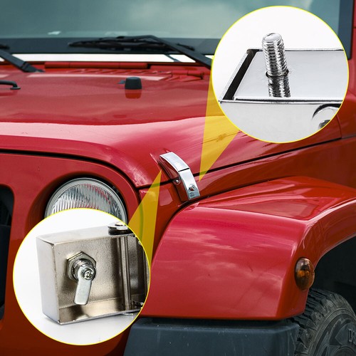 Chrome Heavy Duty Steel AntiTheft Hood Latches Locks for Jeep Wrangler