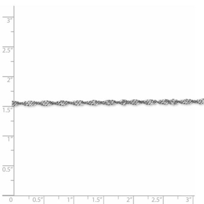 Pre-owned Superdealsforeverything Real 14kt White Gold 1.9mm Singapore Chain; 24 Inch; Lobster Clasp