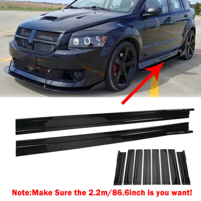 86.6'' 2.2m Black Side Skirts Rocker Panel Lip For Dodge Caliber SRT4 2007-2012