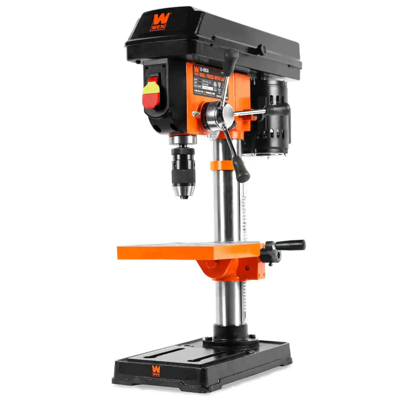 3.2 Amp 10 In. 5-Speed Cast Iron Benchtop Drill Press with Laser and 1/2 In. Key