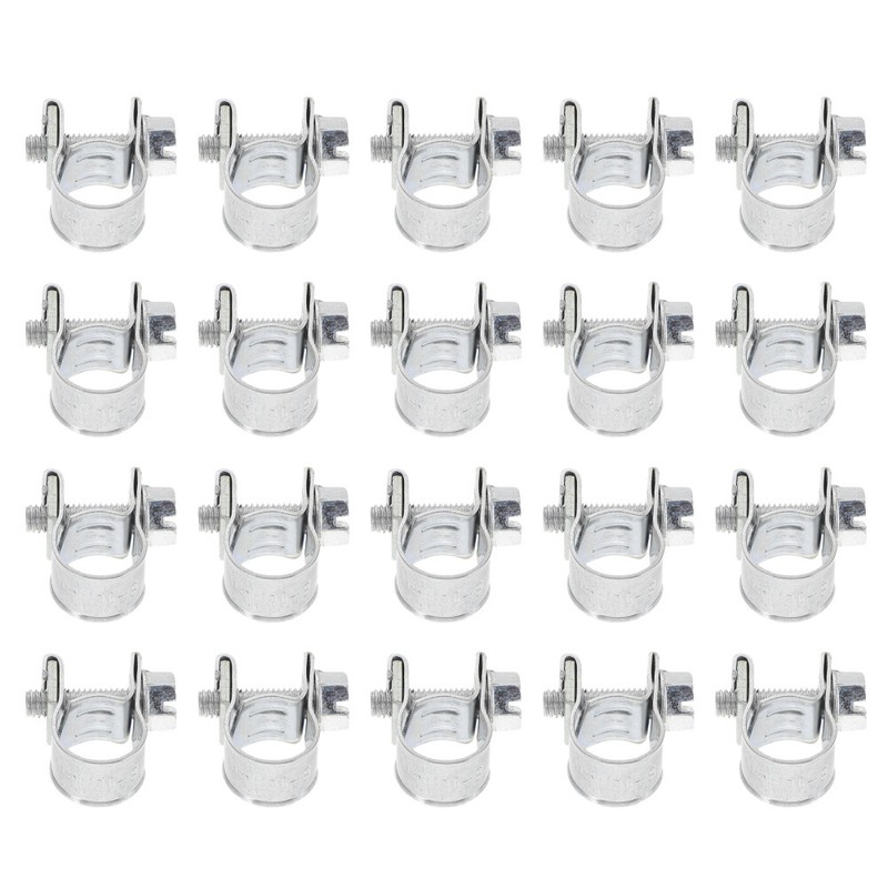 20 Pcs Vacuum Hose Automotive Stainless Clamps Liquid Delivery Fuel