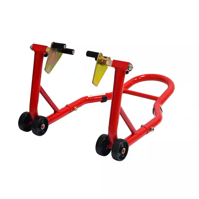 Motorcycle Front and Rear Stand Combo-440 Lbs. Heavy-Duty Lift with Adjustable Fork Heads, Steel Construction