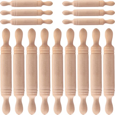30PCS Mini Rolling Pin Decors Kids Pretend Play Toy Mini Wood Small Rolling Pin