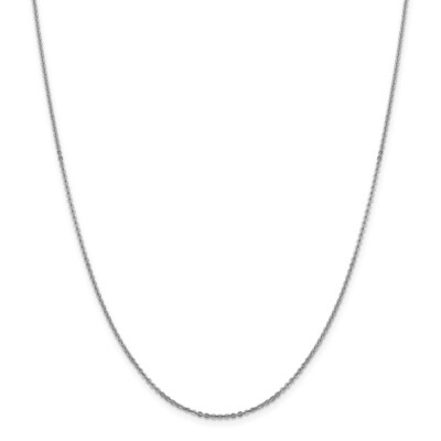 Pre-owned Superdealsforeverything Leslie's Real 14kt White Gold 1.7 Mm Flat Cable Chain; 18 Inch; Lobster Clasp