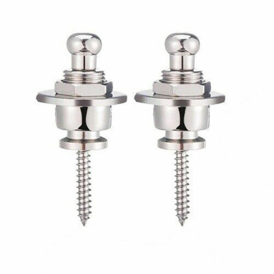 2Pcs Metal Guitar Bass Strap Lock Fastener Security Buttons Strap locks Button