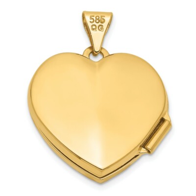 Pre-owned Skyjewelers Real 14kt W/ Rhodium Daughter Floral 18mm Heart Locket In Yellow