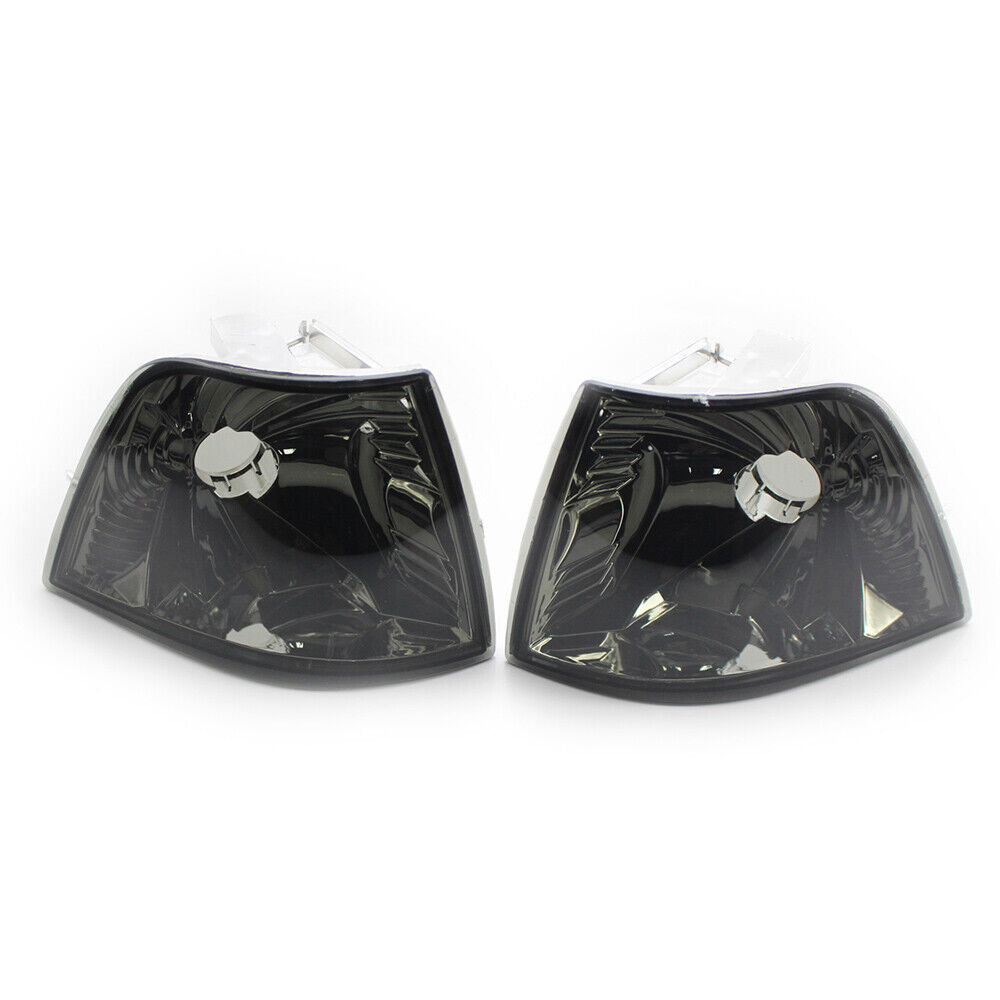 Pair Corner Light Turn Signal Smoke Lens for BMW E36 3 Series 4DR 92-98 W/O Bulb