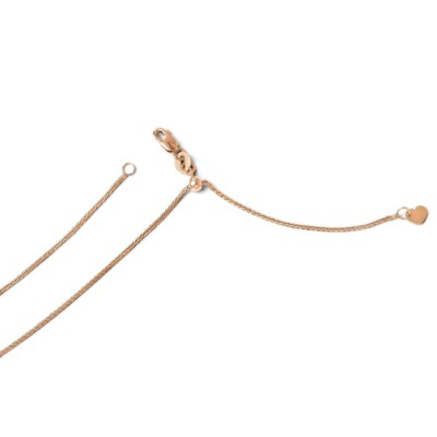Pre-owned Superdealsforeverything Real 14kt Rose Gold Adjustable 1mm Wheat Chain; 22 Inch; Lobster Clasp In Pink