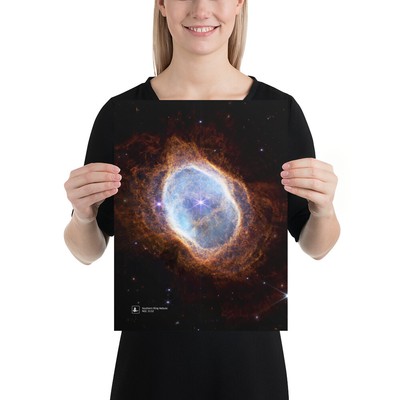 Southern Ring Nebula, NGC 3132 (James Webb/JWST)   space poster
