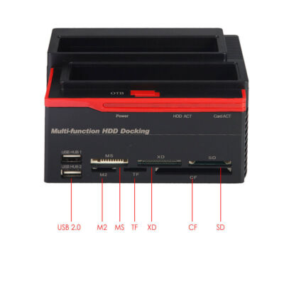HDD Docking Station 2.5'' 3.5'' USB 2.0 SATA IDE HDD Hard Drive Card Reader US
