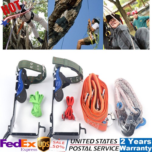 S + Claw Climbing Spike Set Safety Belt Rope Lanyard 2 Gear