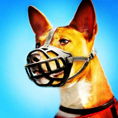 Dog Muzzle Pet Adjustable Breathable Soft Barking Silicone Anti