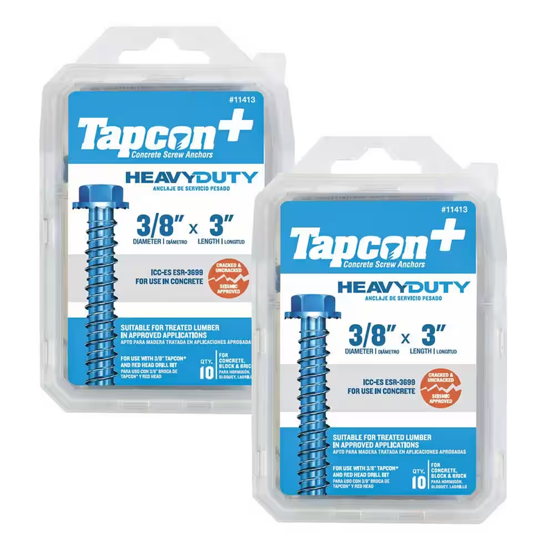 Tapcon Concrete Anchor Screws Masonry Fasteners Heavy Duty Blue Coated Anchors