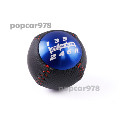 Blue 6 Speed Mugen M10X1.5 Car Manual Gear Shift Knob Shifter Lever For Honda