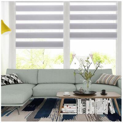 Horizontal Window Shade Blind Zebra Dual Roller Blinds Curtains,Easy to Install 