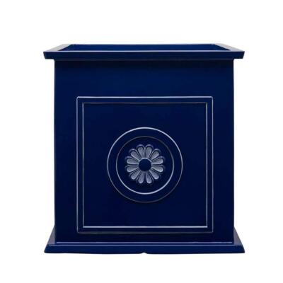 Southern Patio Square Planter 16''x 16'' 27-Qt Large Resin Composite Navy Blue
