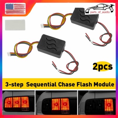 Universal Module Boxes w/3 Step Sequential Chase Flash Fits Turn Signal Light