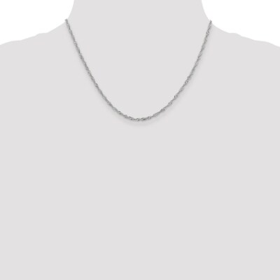 Pre-owned Superdealsforeverything Real 14kt White Gold 1.9mm Singapore Chain; 18 Inch; Lobster Clasp