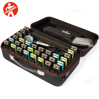 Hohner MZ20193 Flex Case X-Large Harmonica Holder Black Fits Up To 48 Harmonicas