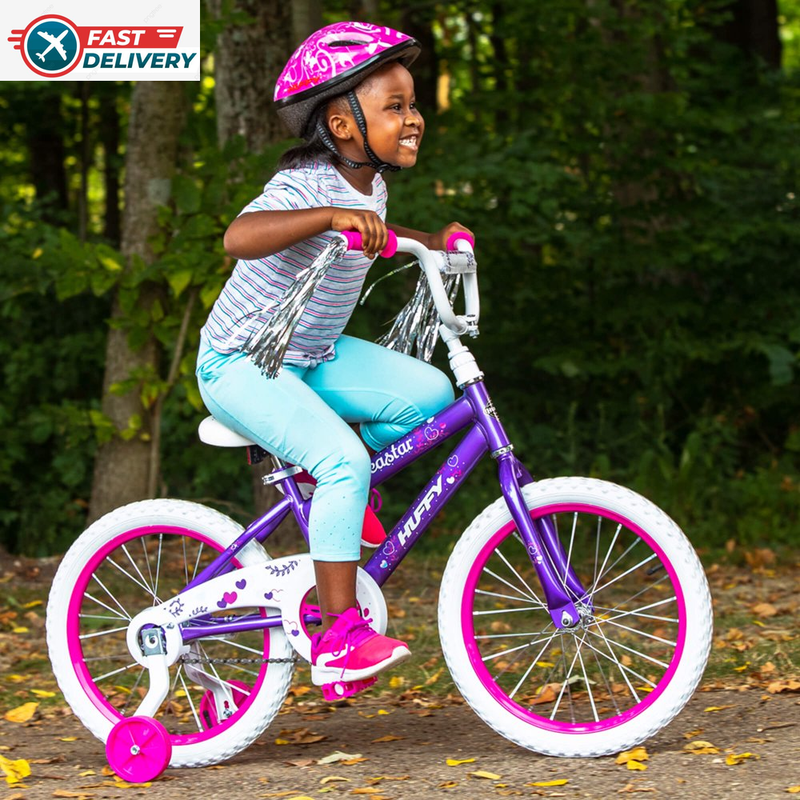 18 In. Sea Star Kids Bike for Girls Ages 4 and Up, Metallic 
