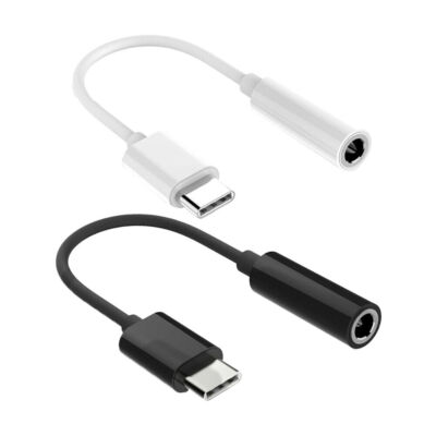 2X USB-C Type C Adapter to 3.5mm Aux Jack Headphone For Samsung For iPhone