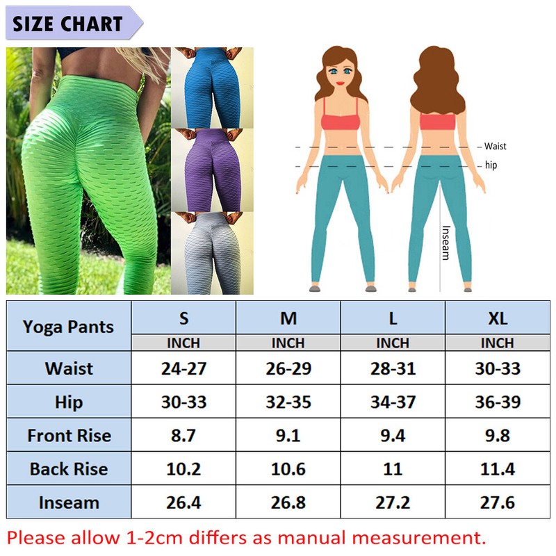 Women Butt Lift Yoga Pants High Waist Leggings Ruched Workout Booty Trousers US 2