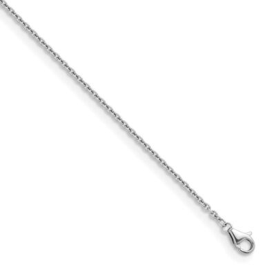 Pre-owned Diamond2deal Platinum Solid 1.6mm Cable 18 Inch Chain Necklace 4.78gram In White