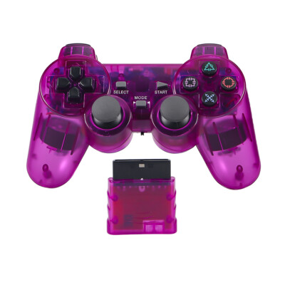 For Sony PlayStation PS2 Game Vibration Wireless Controller Transparent 2024