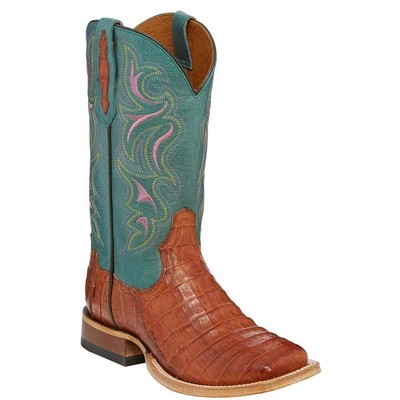 

Tony Lama Leighton Caiman Square Toe Cowboy Womens Size 5.5 B Western Cowboy Bo, Коричневый, Tony Lama Leighton Caiman Square Toe Cowboy