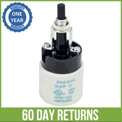 ZE-307P Turn Knob Switch Rotary Halogen Lamp Socket Replacement On Off E26 660W