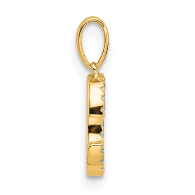 Pre-owned Diamond2deal 14k Yellow Gold Diamond Letter C Initial Pendant Gift For Women