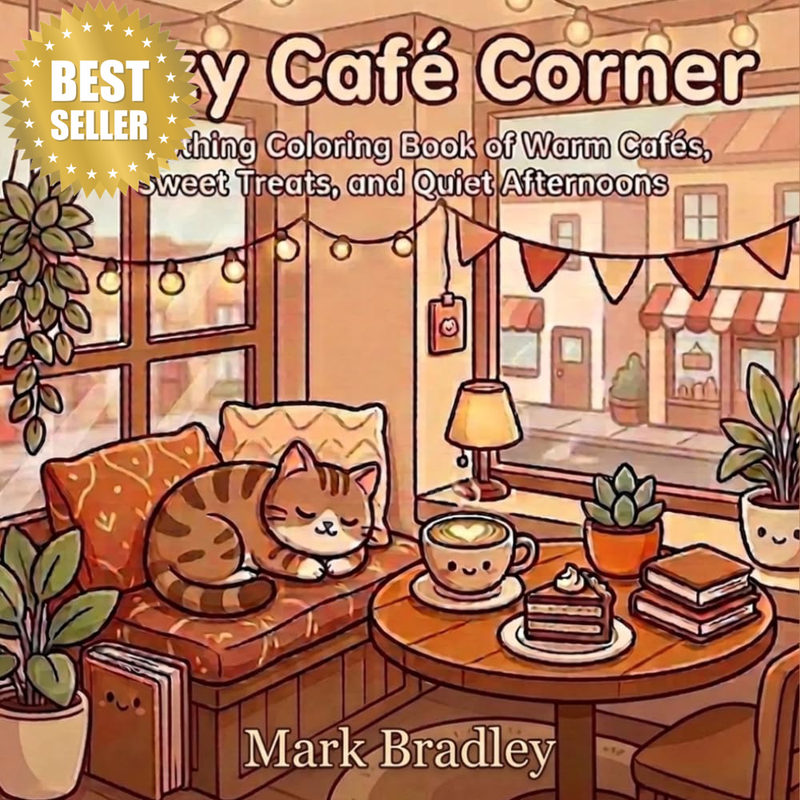 Cozy Café Corner: a Soothing Coloring Book of Warm Cafés, Sweet Treats, and Quie