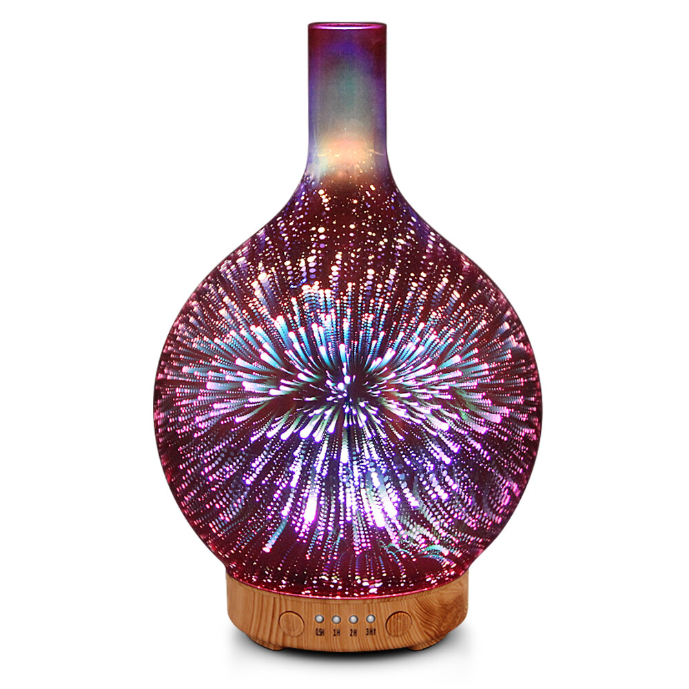 Porseme 100ml Essential Oil Humidifier Glass Ultrasonic Aroma Humidifier 7Colors