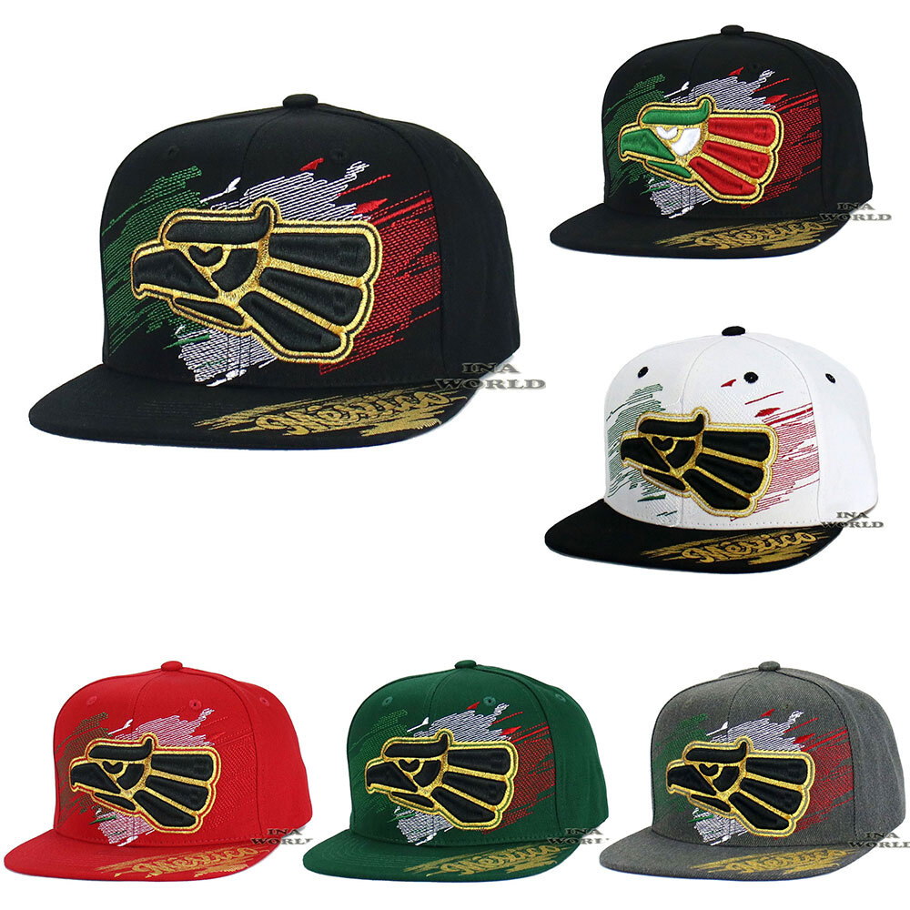 MEXICAN Hat Hecho En Mexico Eagle Embroidery Snapback Flat Bill Baseball Cap