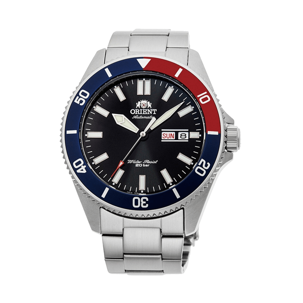 Pre-owned Orient Kano Diver Mechanical Watch Day Date Black Dial Aa0912b Made In Japan