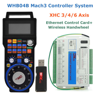 WHB04B MACH3 Controller Kit 3/4/6 Axis MPG USB Wireless Handwheel +Ethernet Card