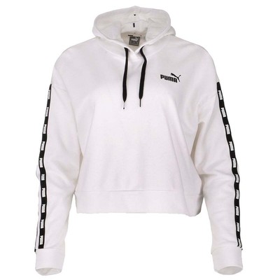 Puma Micro Tape Ft Logo Pullover Hoodie Женская белая повседневная спортивная верхняя одежда 8