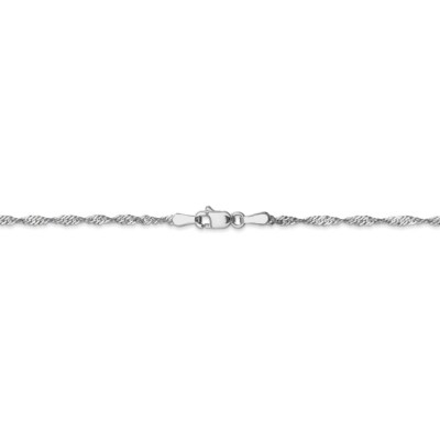 Pre-owned Superdealsforeverything Real 14kt White Gold 1.6mm Singapore Chain; 18 Inch; Lobster Clasp
