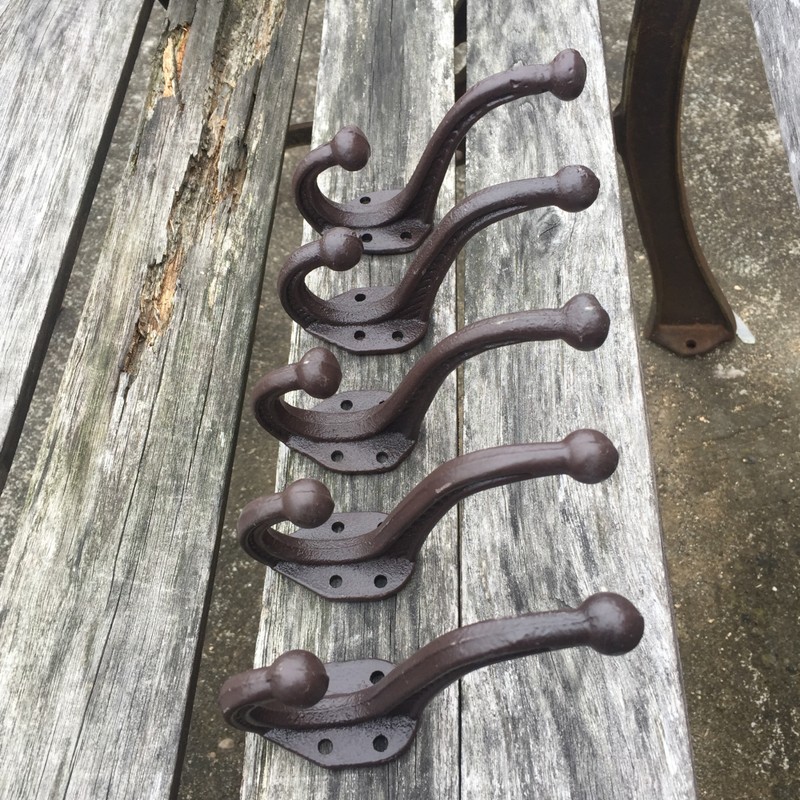 5 Pcs Vintage Style Rustic Cast Iron Wall Coat Hooks Hat Hook Hall Tree ...