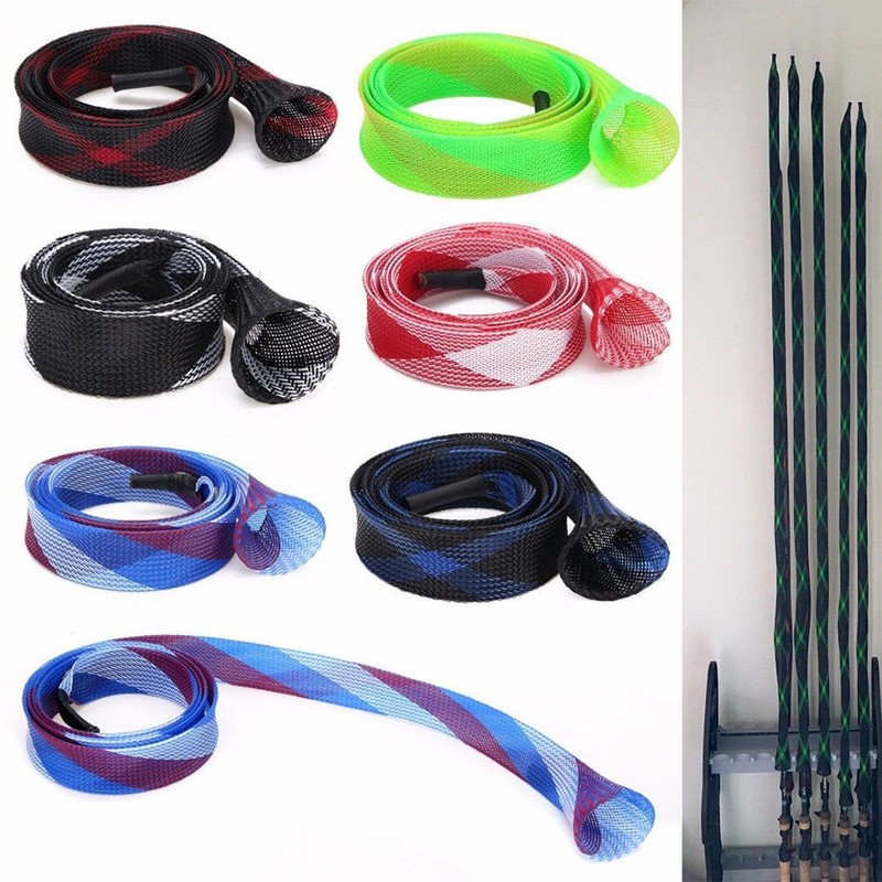 Erweiterbar Flechtgeflecht Angelrute Pole Ärmel Abdeckung Handschuh Schutz DE