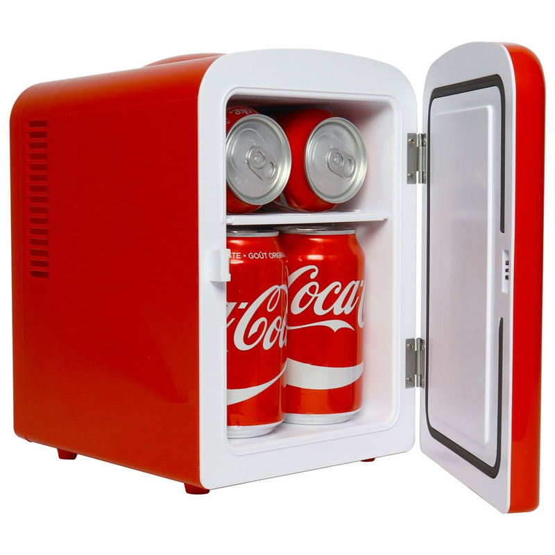 Coca-Cola 6 Can Mini Fridge Portable 4L Mini Cooler Travel Compact Refrigerator