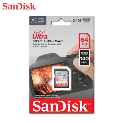SanDisk 16GB 32GB 64GB Ultra Class 10 UHS-I SD SDHC / SDXC Memory Card Full HD