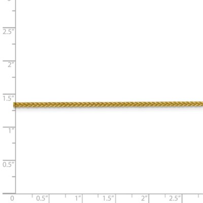 Pre-owned Superdealsforeverything Real 14kt Yellow Gold 2mm Semi-solid 3-wire Wheat Chain; 18 Inch; Lobster Clasp