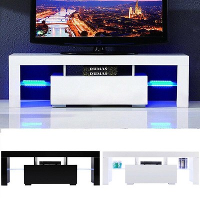 Cabinet Media Console Entertainment Center W/ Drawers Led Li